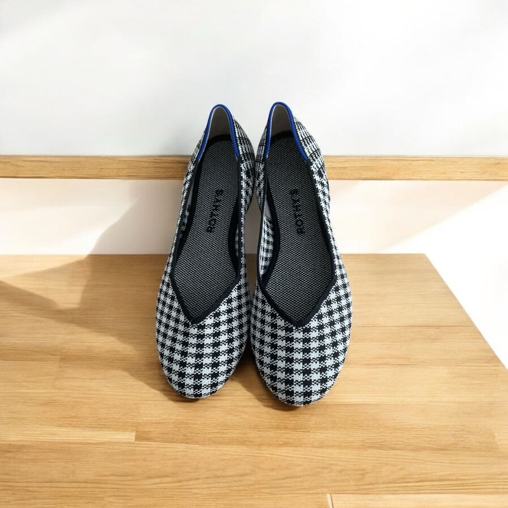 Rothy's Black and White Houndstooth Flats